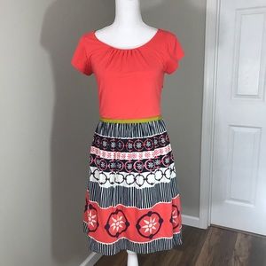 Boden Coral and Navy Blue Dress Size 4